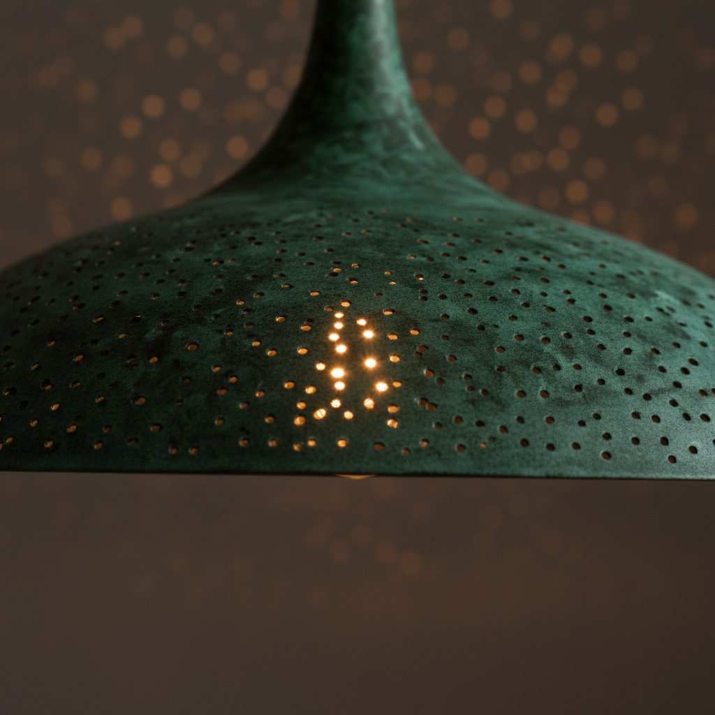 Brass Green Pendant Lamp – Moroccan Minimalist Ceiling Light