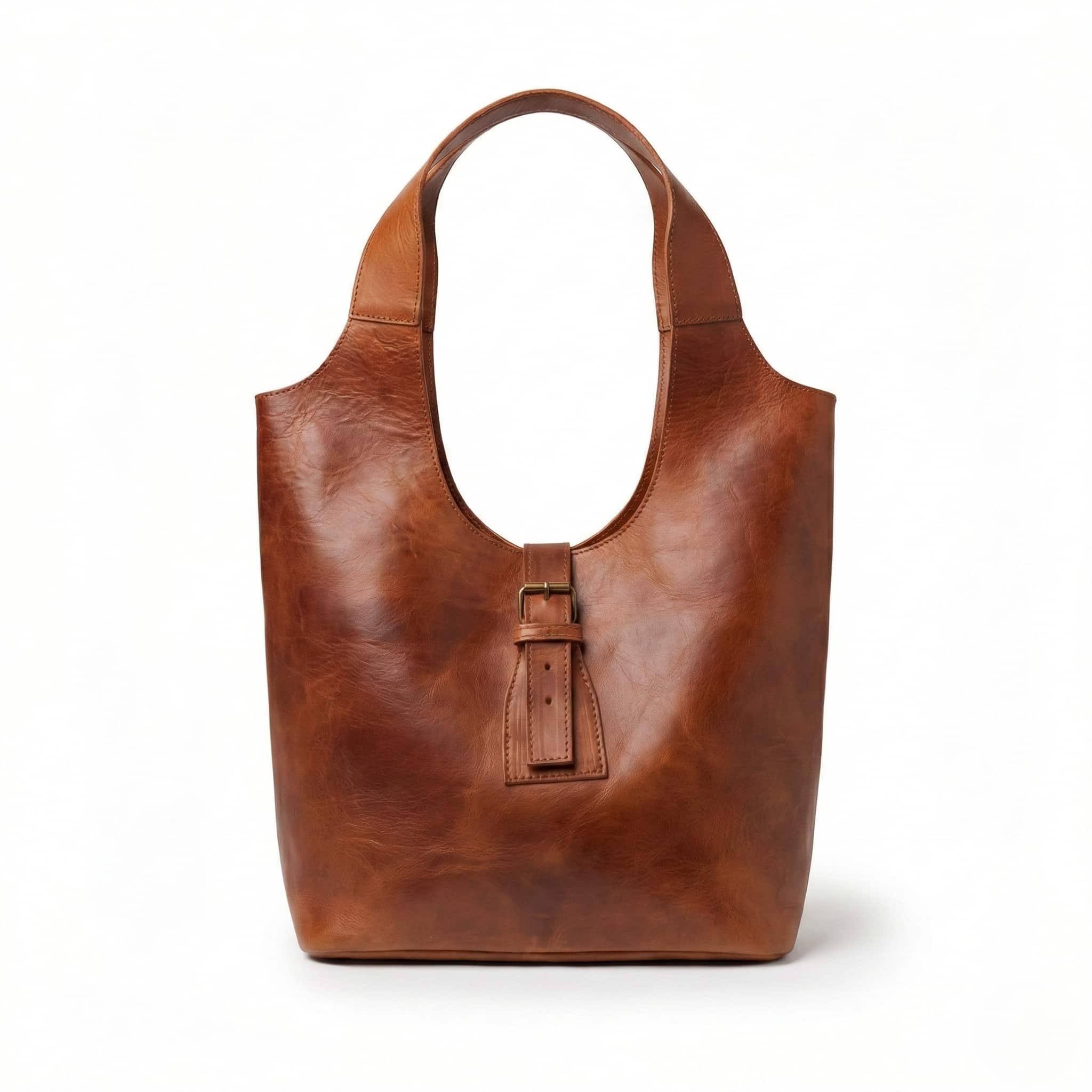 Minimalist Leather Tote Bag – Handmade Elegant Shoulder Bag