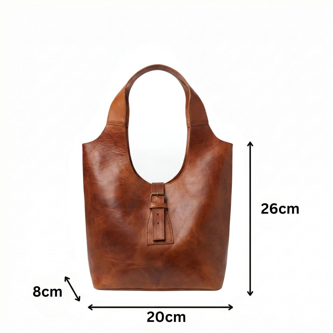 Minimalist Leather Tote Bag – Handmade Elegant Shoulder Bag