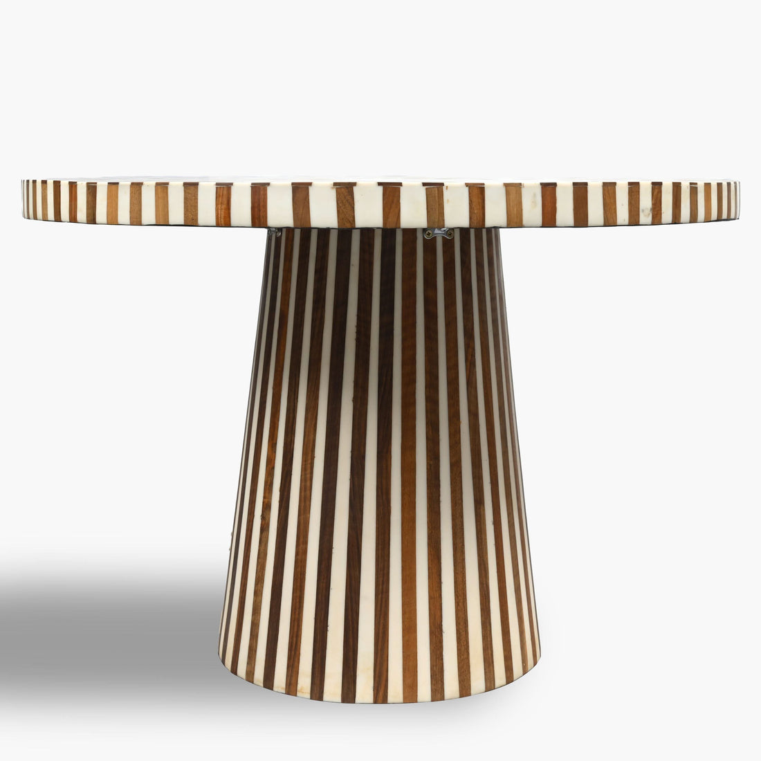 Handmade Moroccan brown wood and resin side table