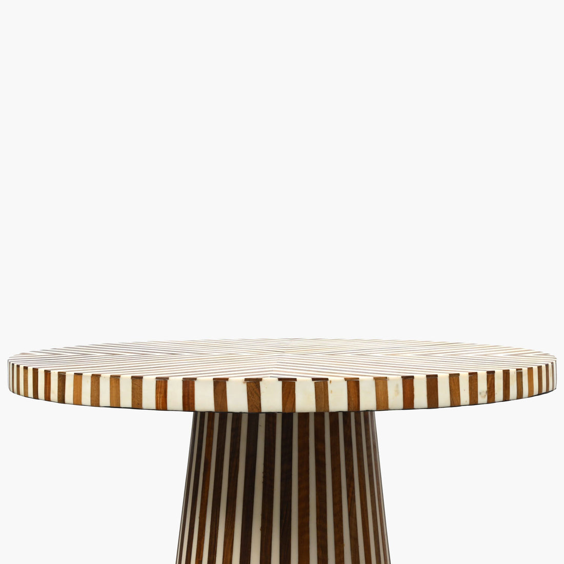 Handcrafted brown wood and resin side table from Marrakesh