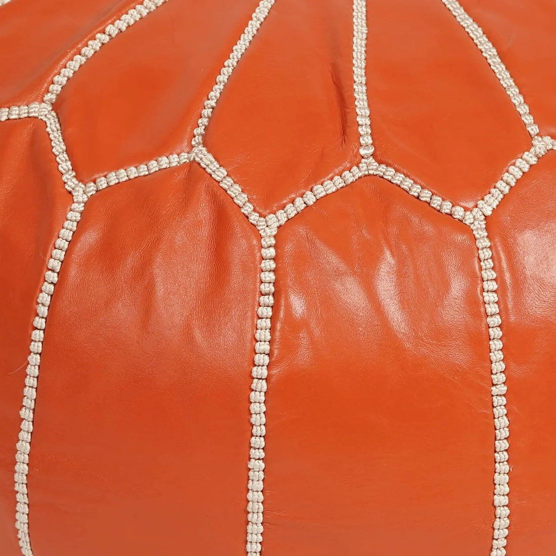 Artisan Orange Moroccan Pouf – Perfect For Colorful Decor