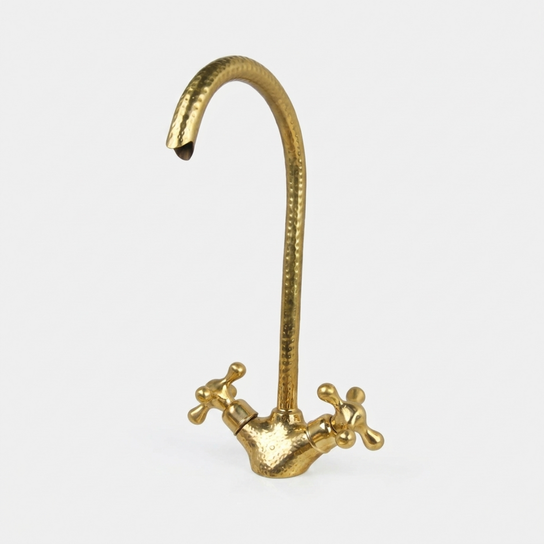 Handmade Two-Handle Unlacquered Brass Faucet