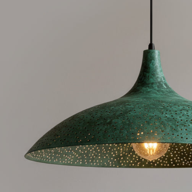 Brass Green Pendant Lamp – Moroccan Minimalist Ceiling Light