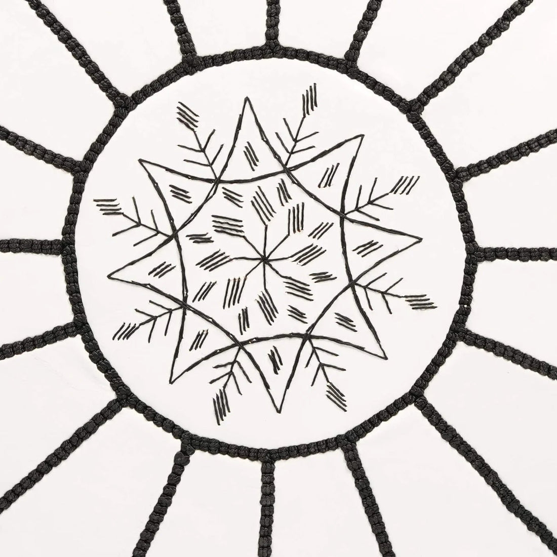 Elegant White Moroccan Leather Pouf – Handcrafted & Chic