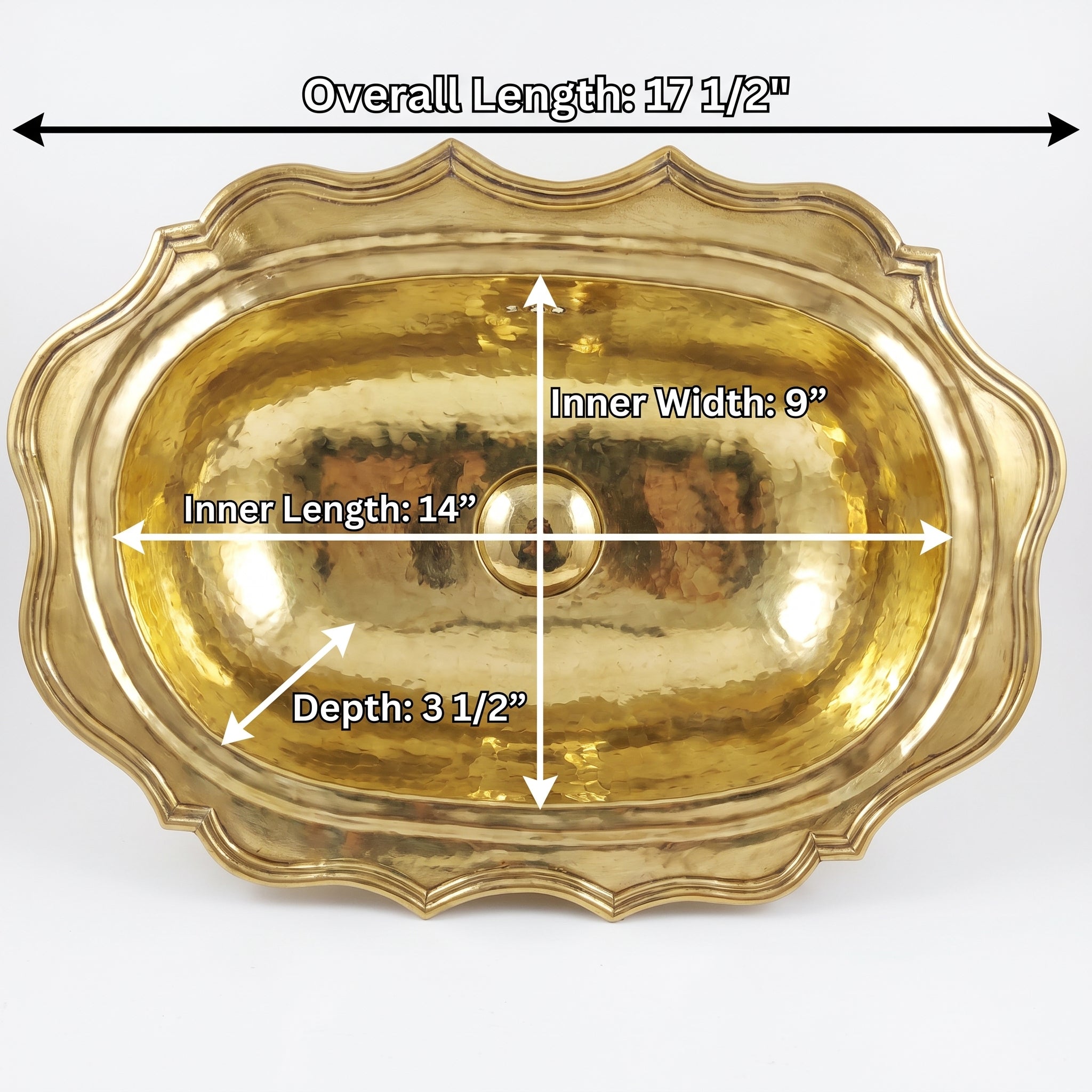 Scalloped Hammered Brass Bathroom Sink