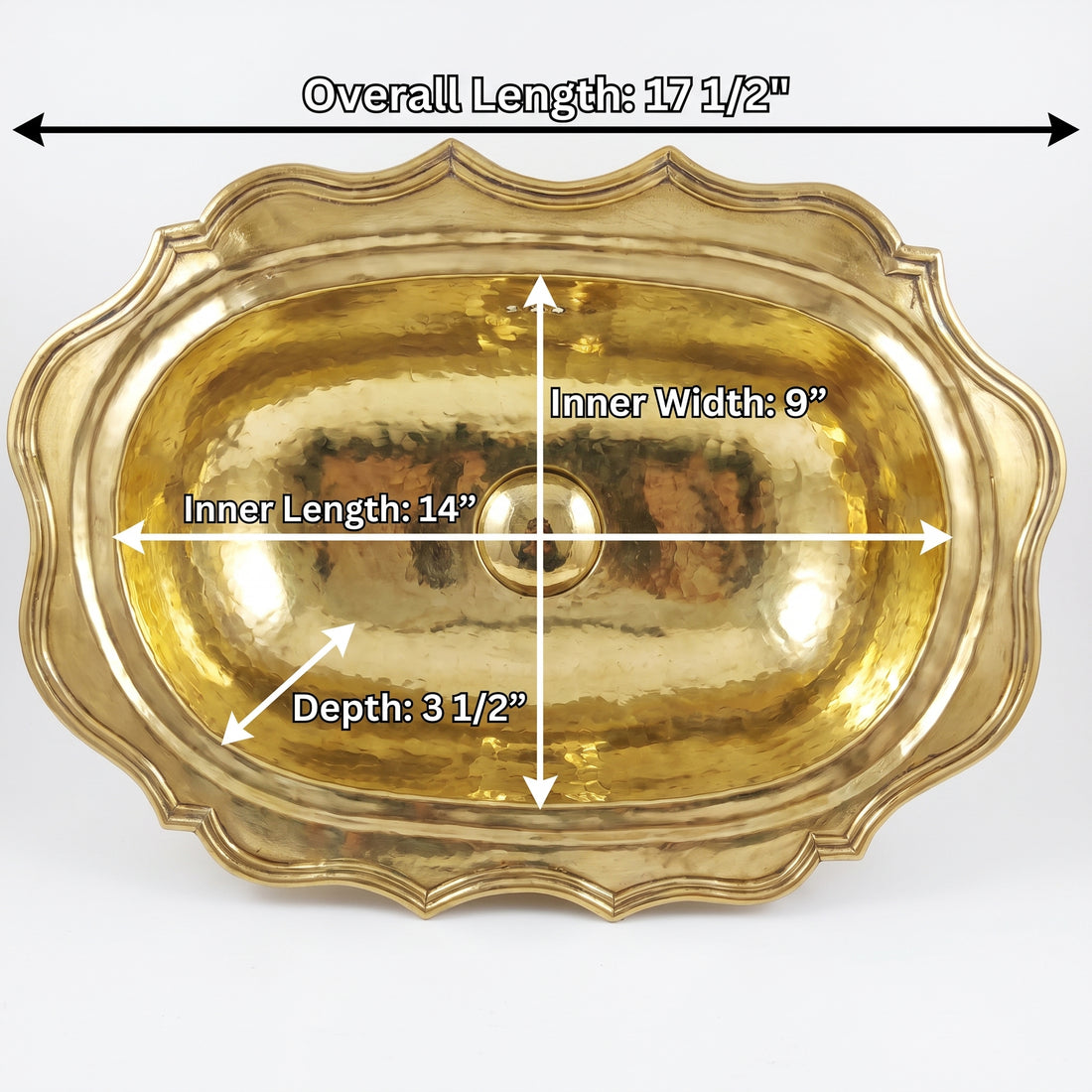 Scalloped Hammered Brass Bathroom Sink