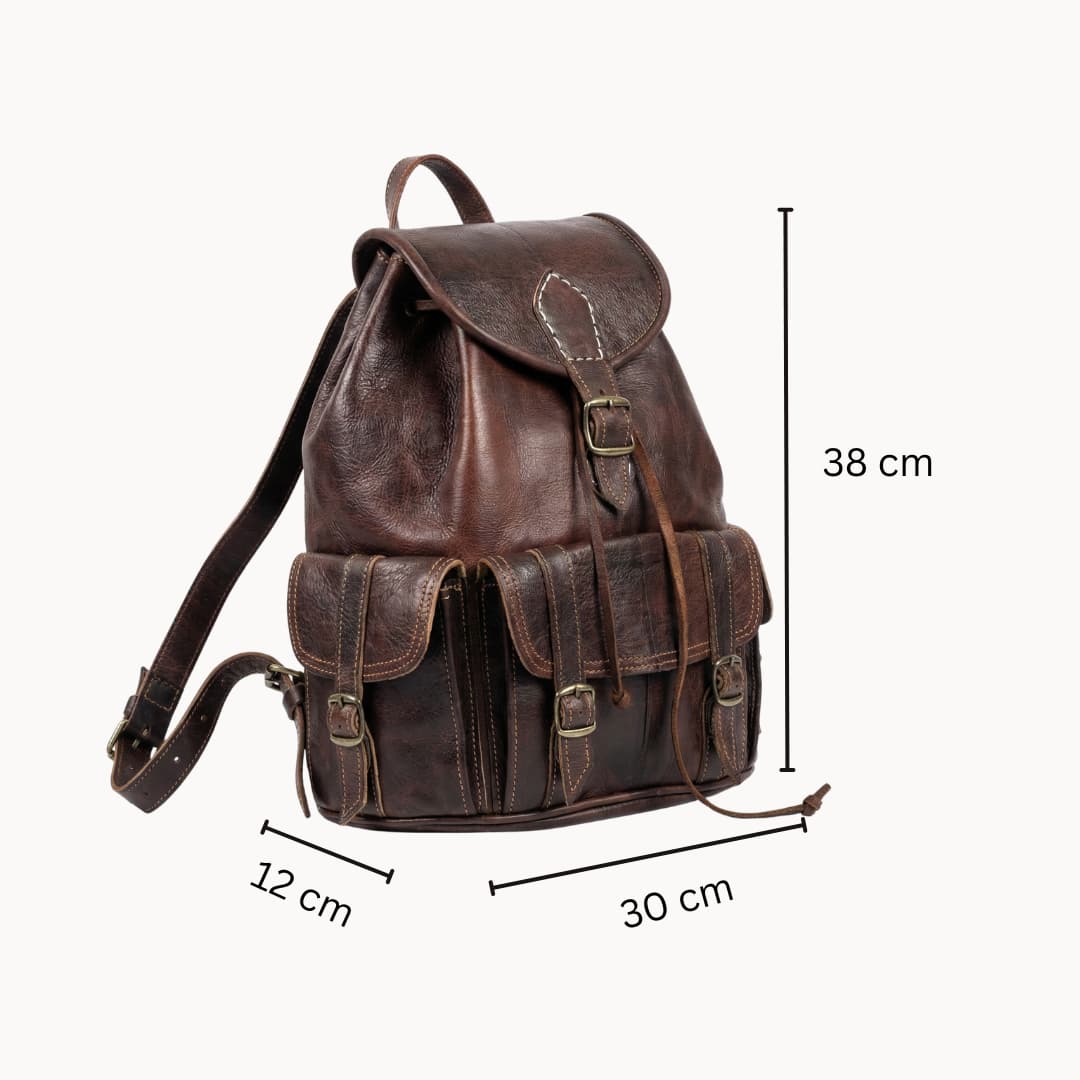 Moroccan Leather Backpack – Handmade Minimalist Bag
