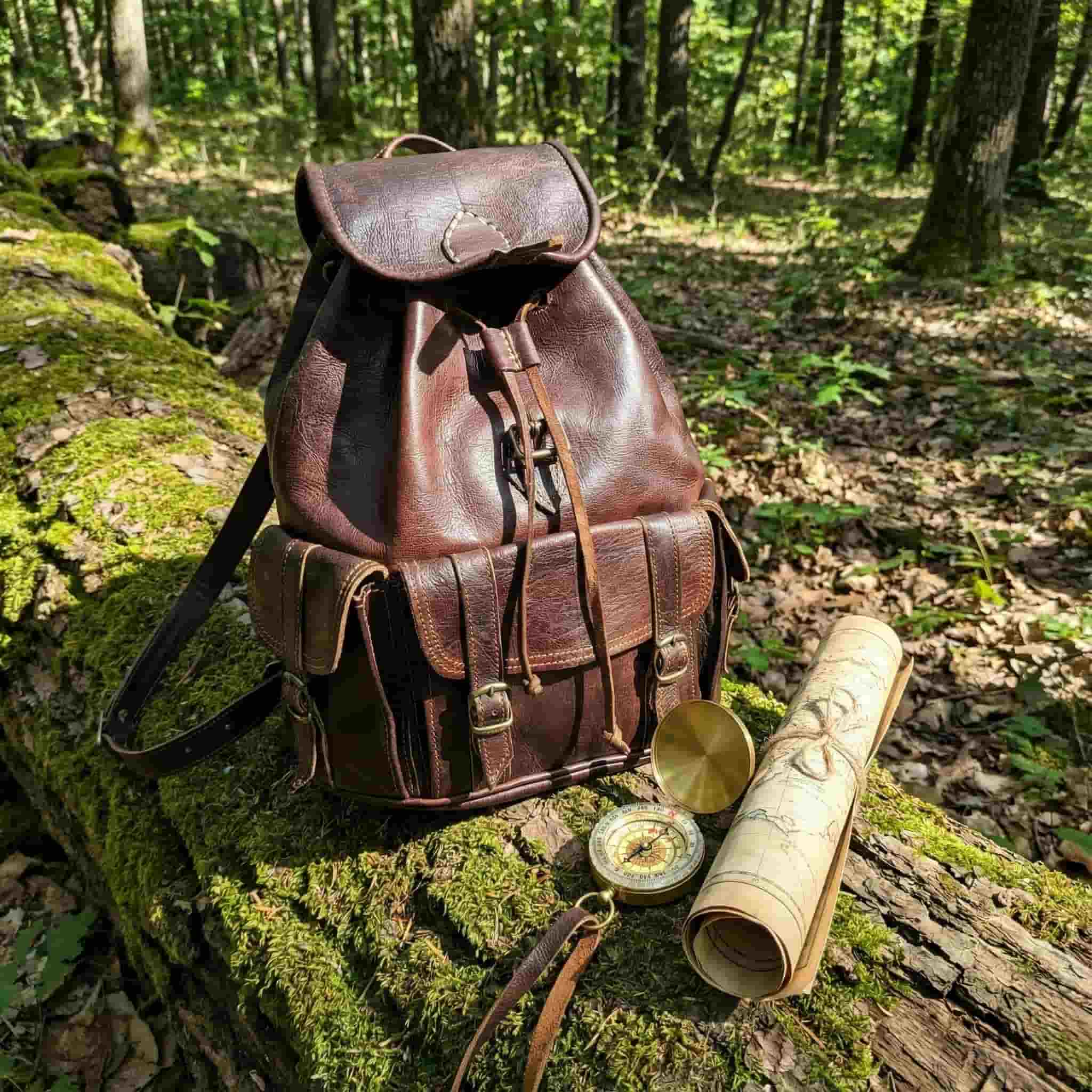 Moroccan Leather Backpack – Handmade Minimalist Bag
