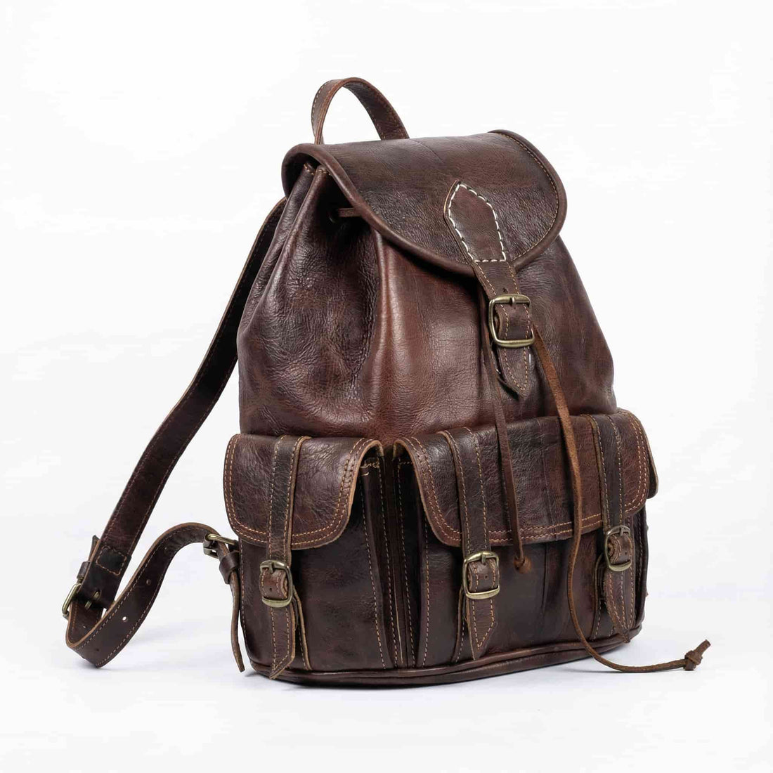 Moroccan Leather Backpack – Handmade Minimalist Bag