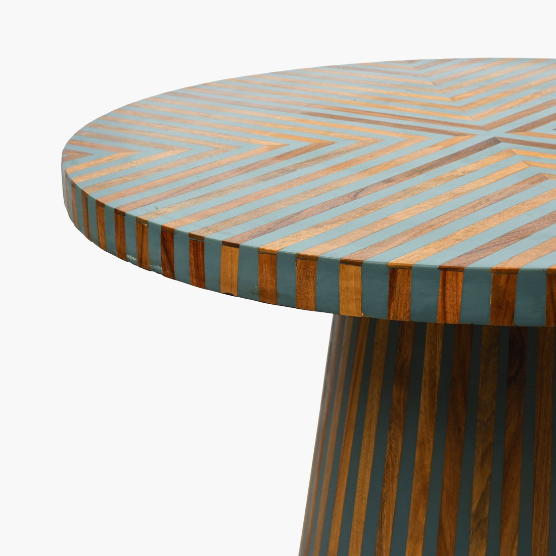 Gray wood and resin Moroccan accent side table