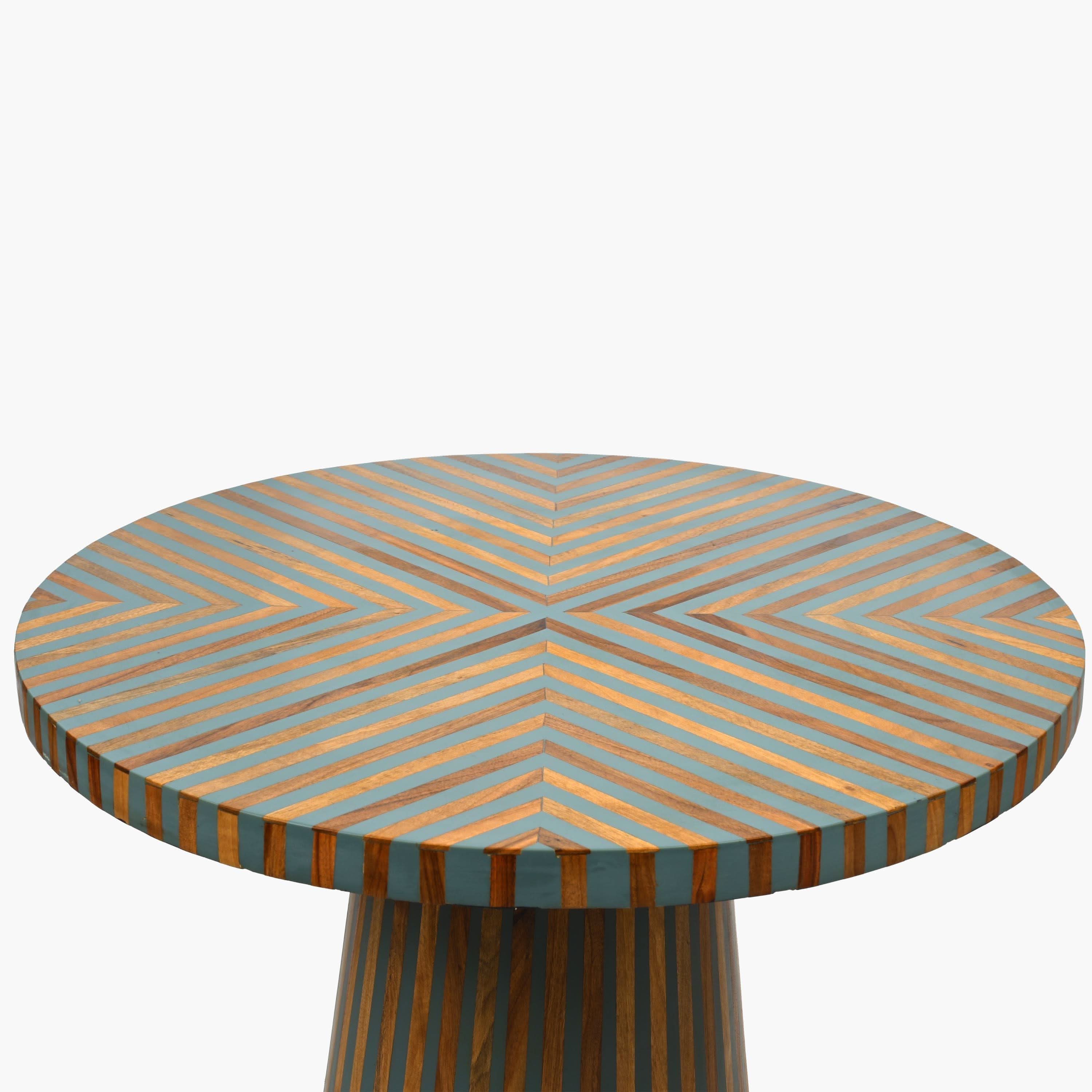 Decorative gray wood and resin Moroccan side table