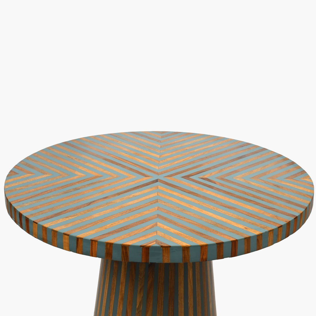 Decorative gray wood and resin Moroccan side table