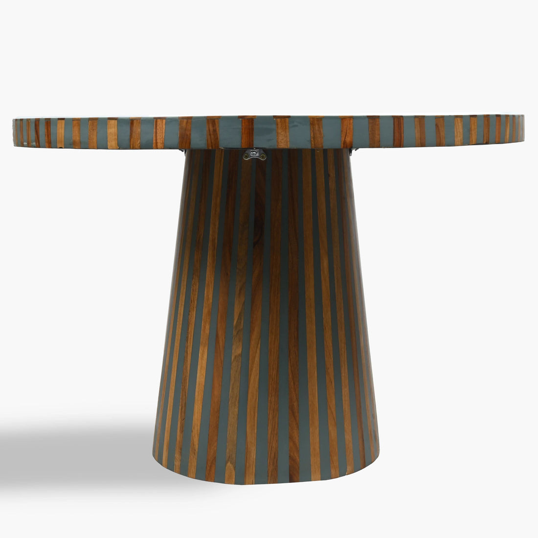 Gray wood and resin side table handcrafted Moroccan furniture