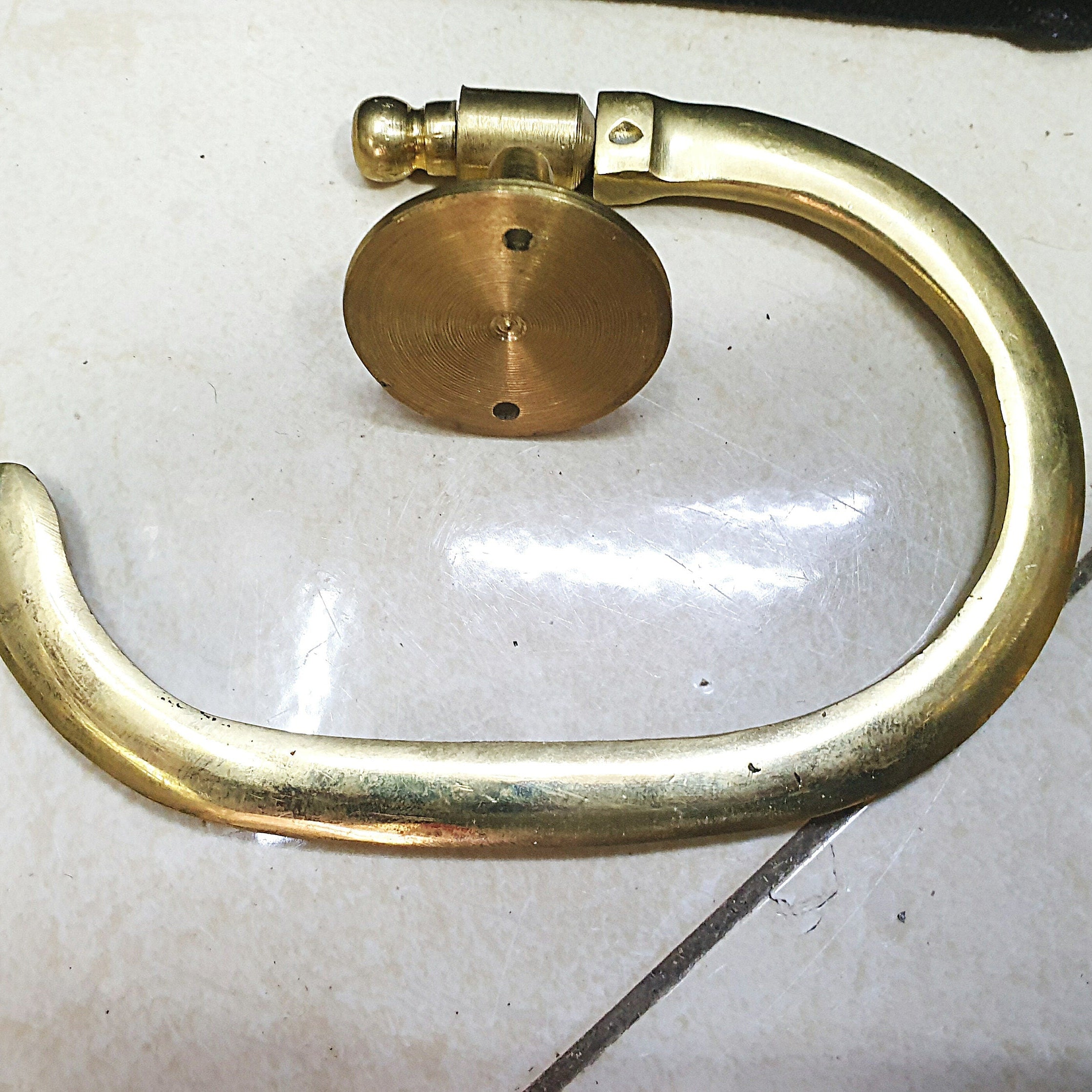 Hand-Engraved Brass Toilet Paper Holder