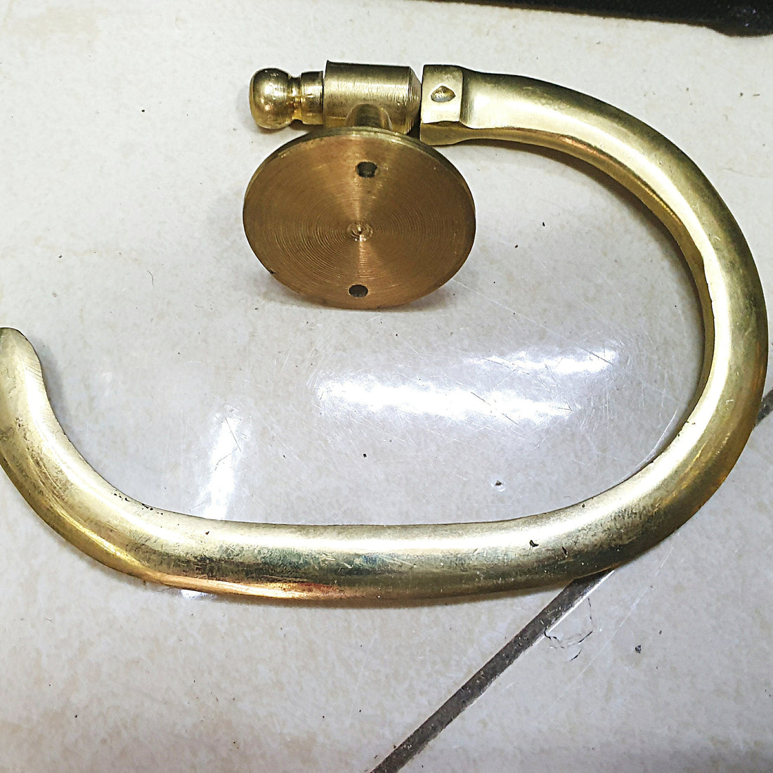Hand-Engraved Brass Toilet Paper Holder