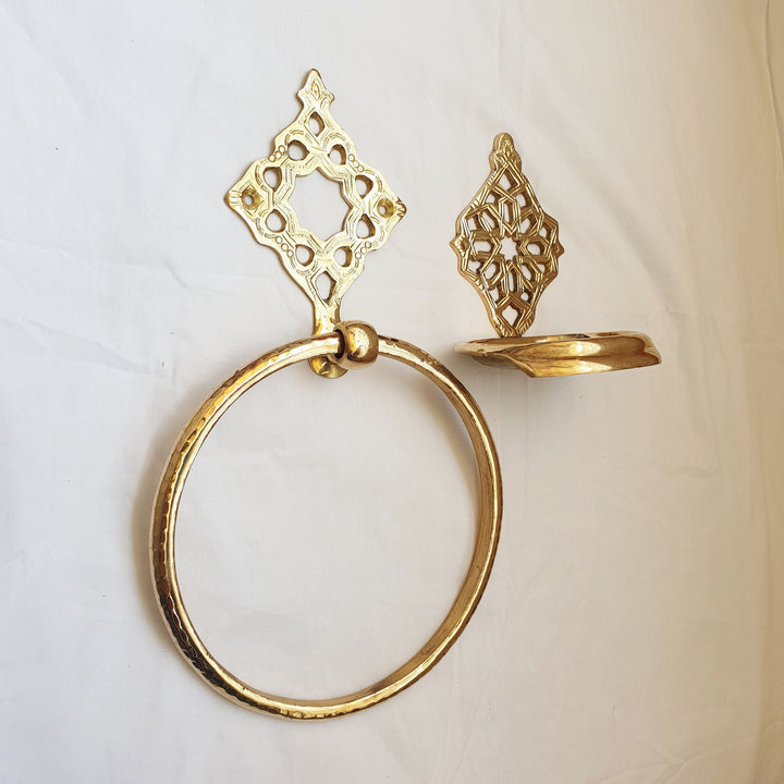 Brass Soap Dish & Towel Ring Set