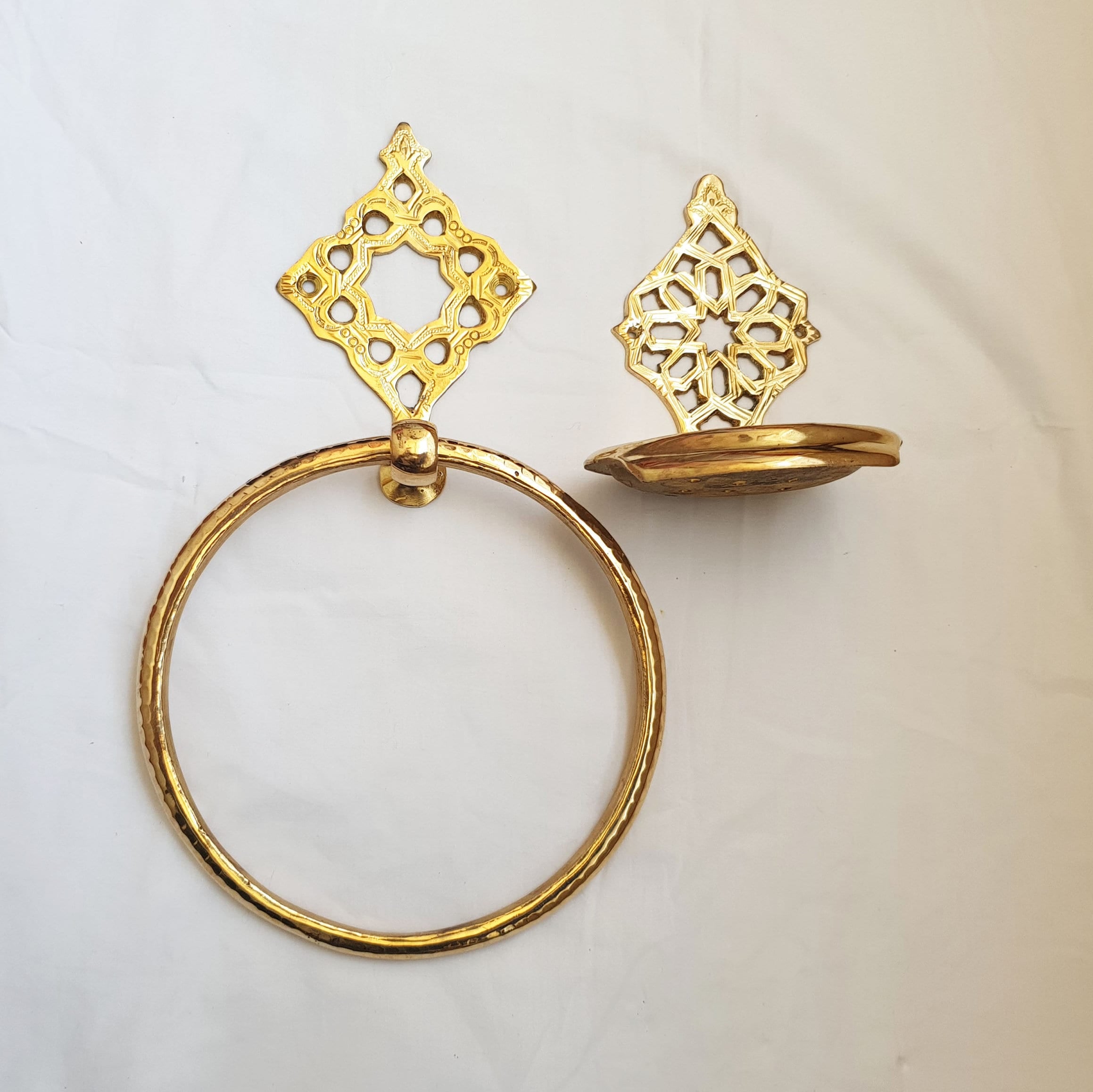 Brass Soap Dish & Towel Ring Set