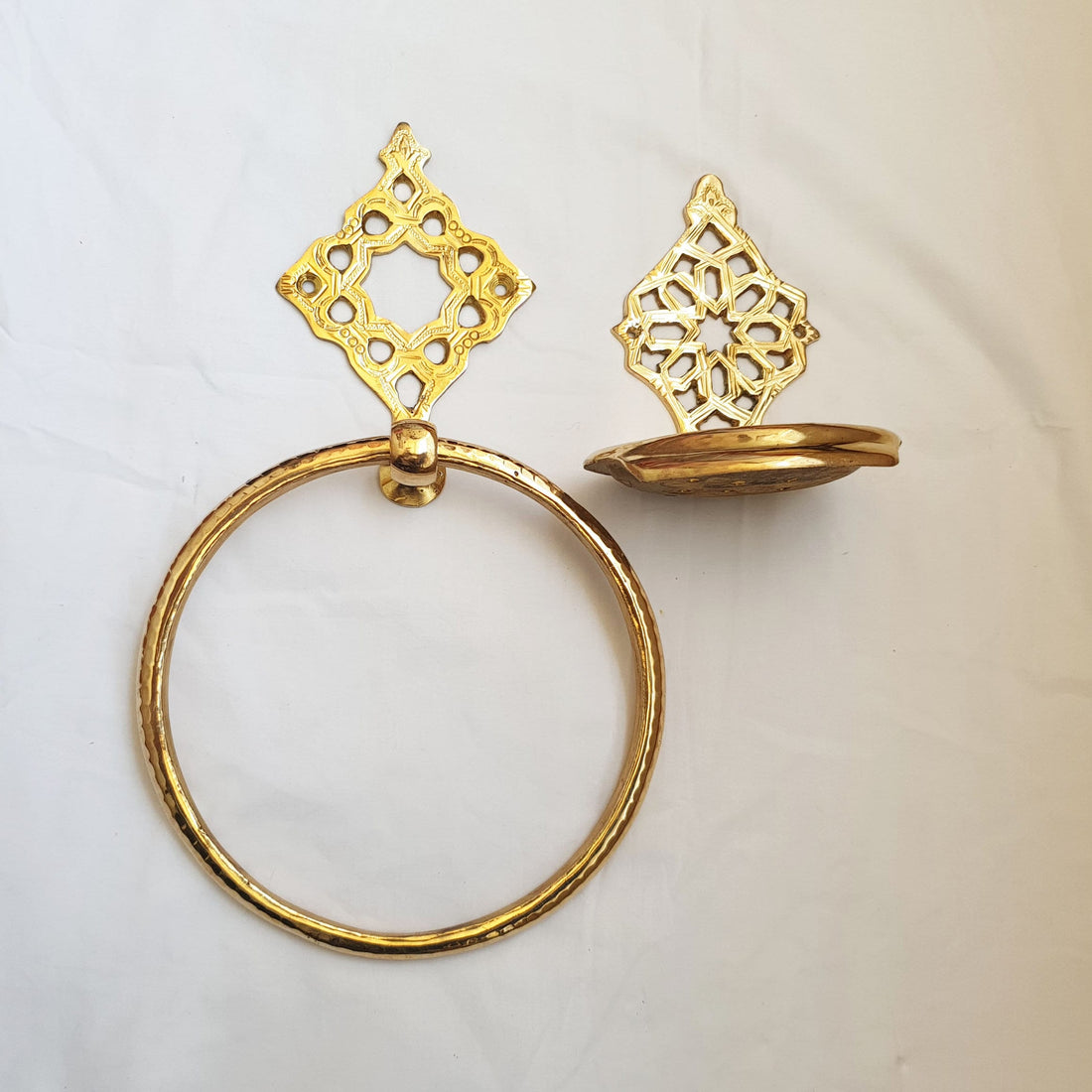 Brass Soap Dish & Towel Ring Set