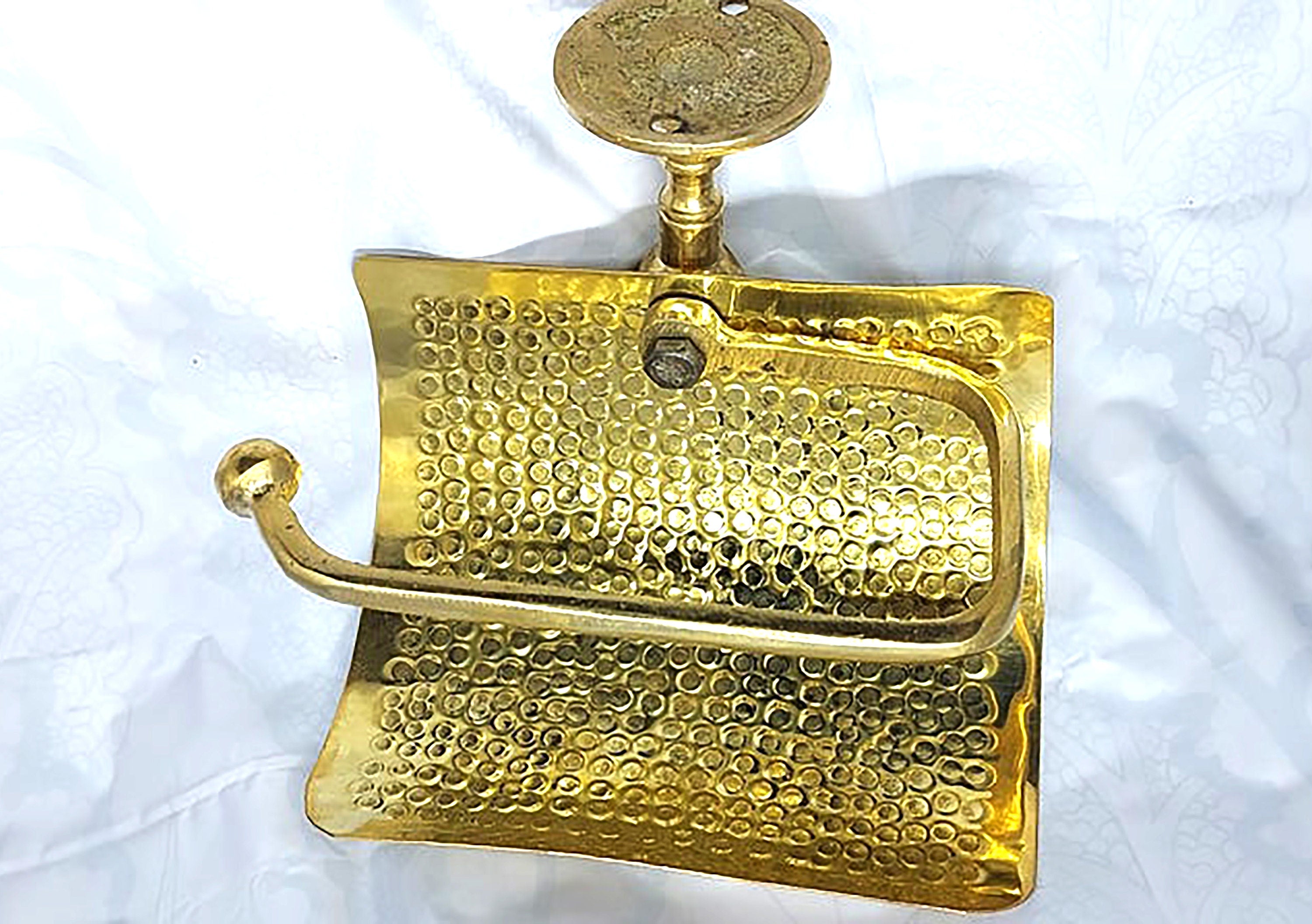 Handmade Hammered Brass Paper Holder