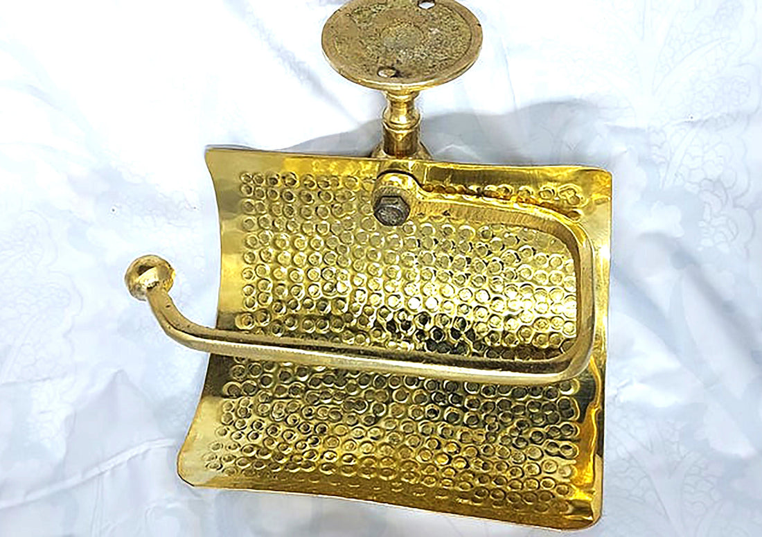 Handmade Hammered Brass Paper Holder
