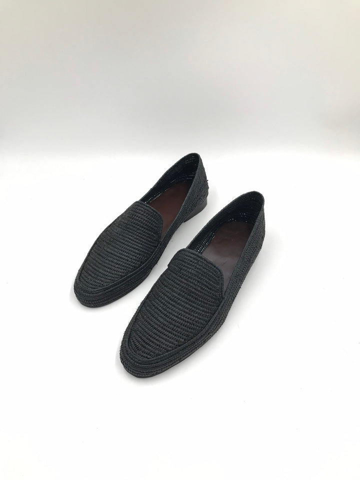 Handwoven Raffia Loafers – Lightweight Slip-On Shoes