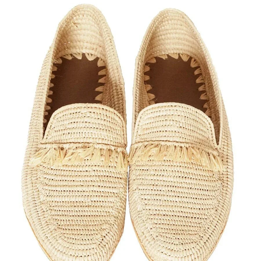 Handmade Raffia Oxford Shoes for Women