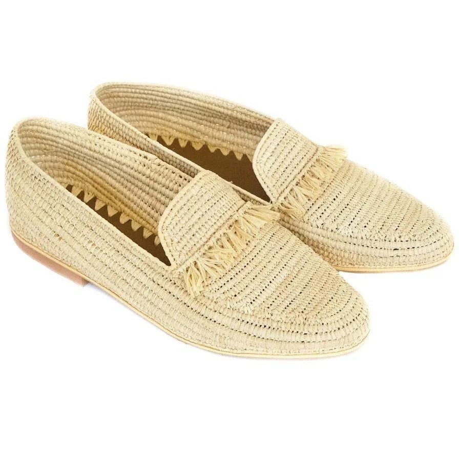Handmade Raffia Oxford Shoes for Women