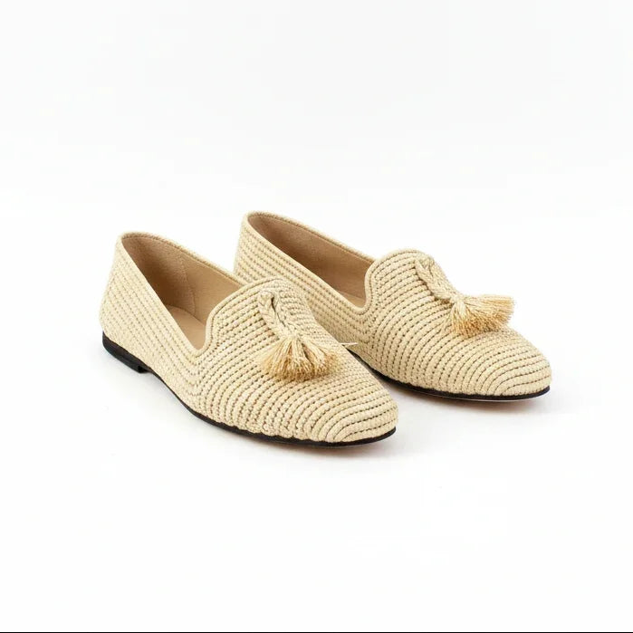 Handmade Raffia Moccasins for Women