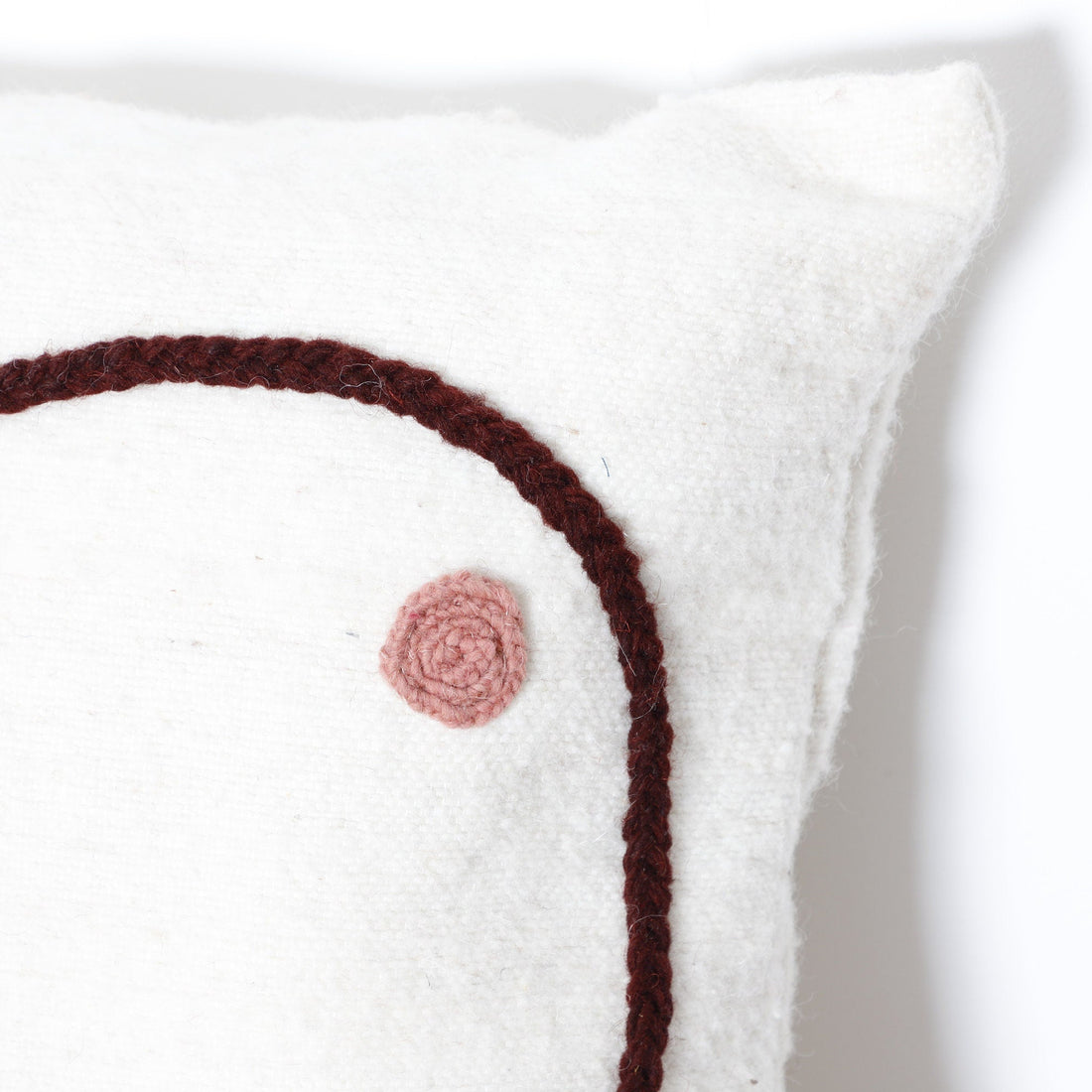 Neutral Cushions with Colorful Wool Moroccan Design