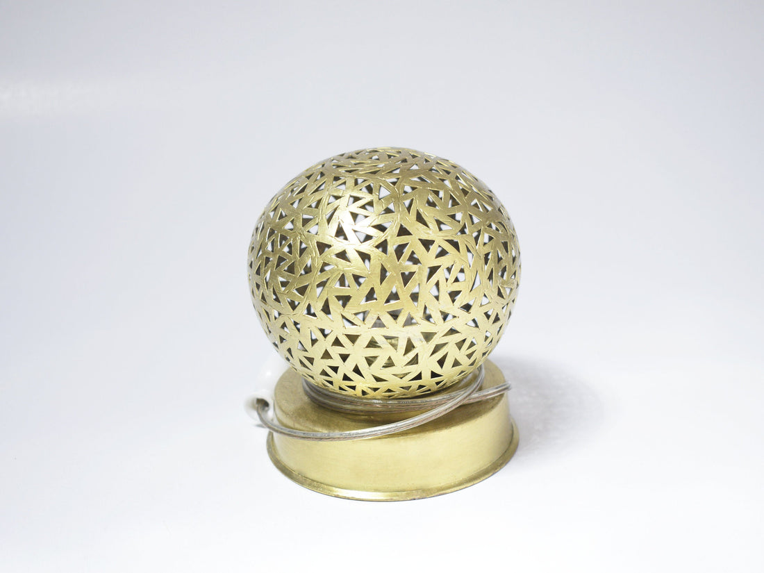 Set of 2 Small Moroccan Brass Table Lamps