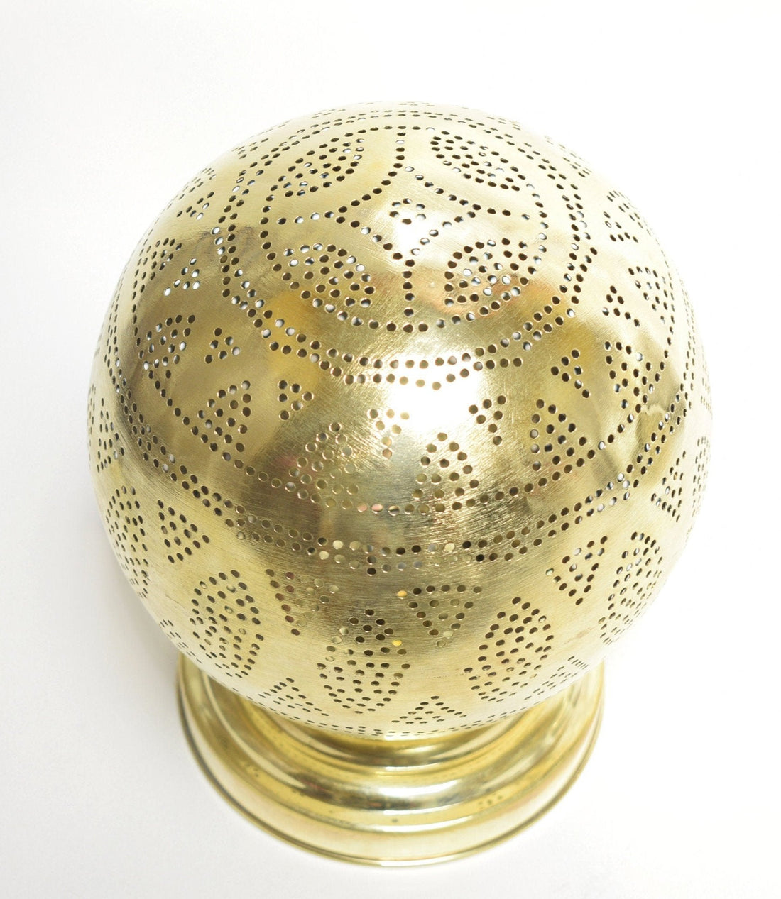 Moroccan Brass Table Lamp with Floral Pattern