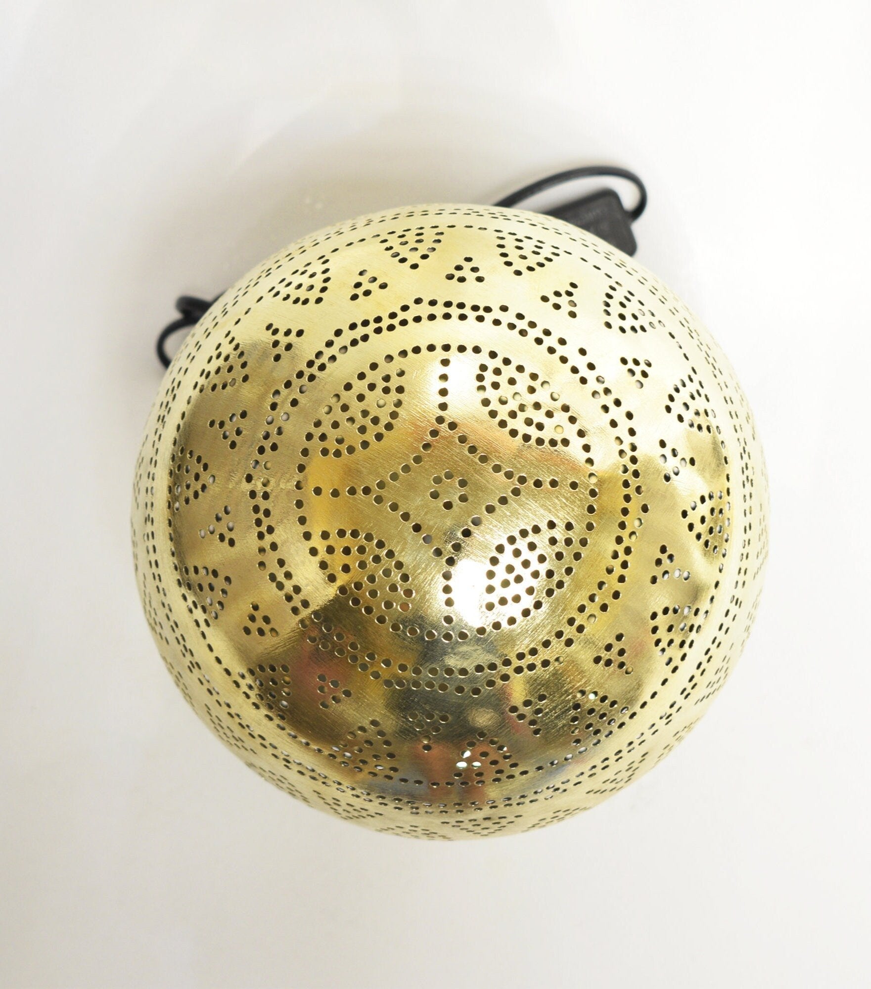 Moroccan Brass Table Lamp with Floral Pattern
