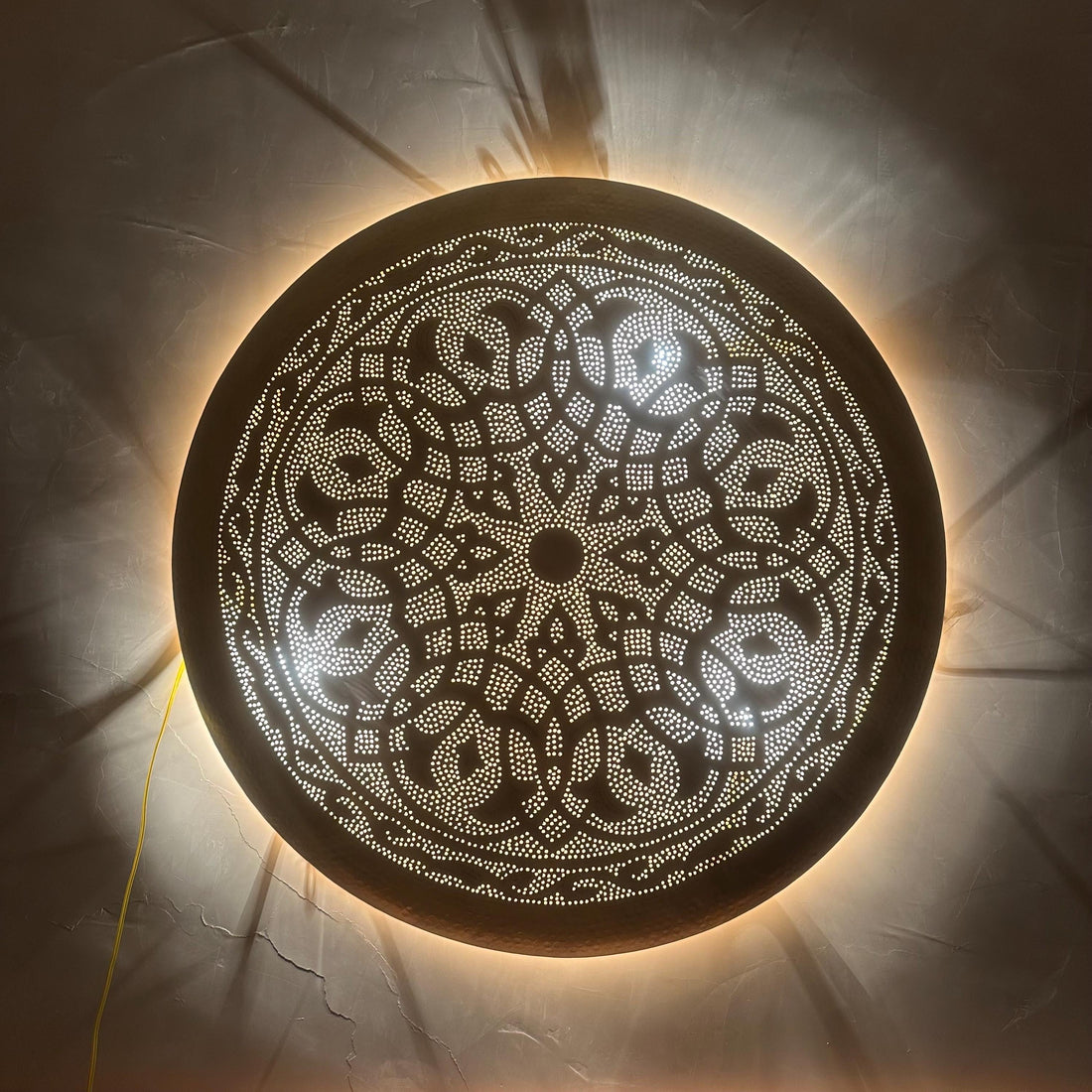 Handmade Round Brass Wall Light