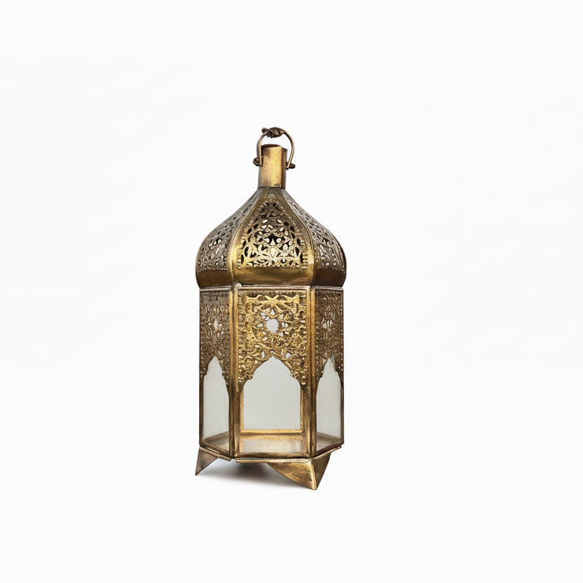 Medium Moroccan Clear Glass Candle Lantern