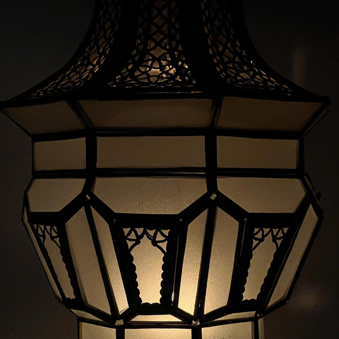 Large Moroccan Glass Hanging Lantern