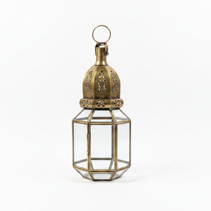 Medium Moroccan Clear Glass Polygon Lantern