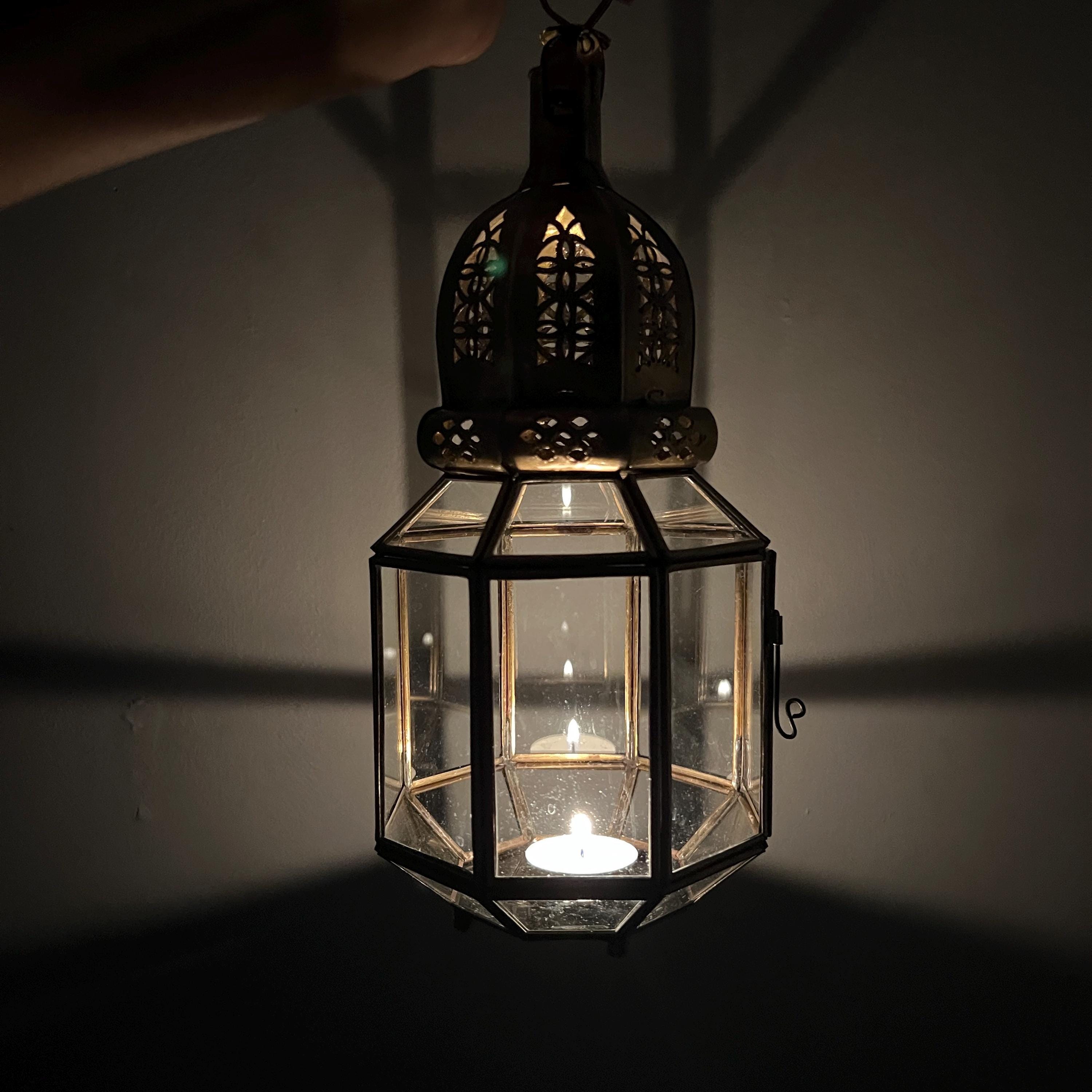 Medium Moroccan Clear Glass Polygon Lantern