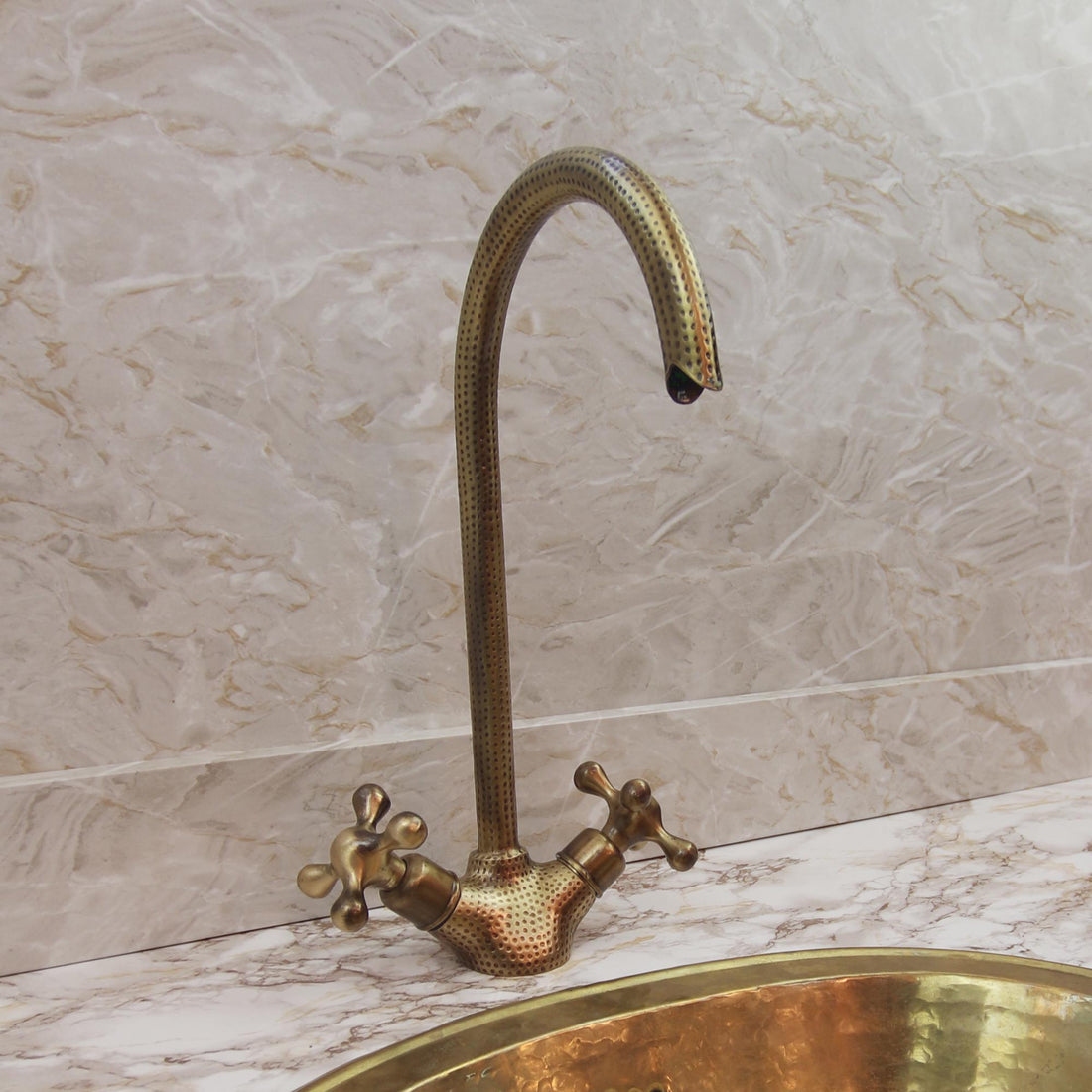 Handcrafted Vintage Brass Faucet Tap for Bathroom