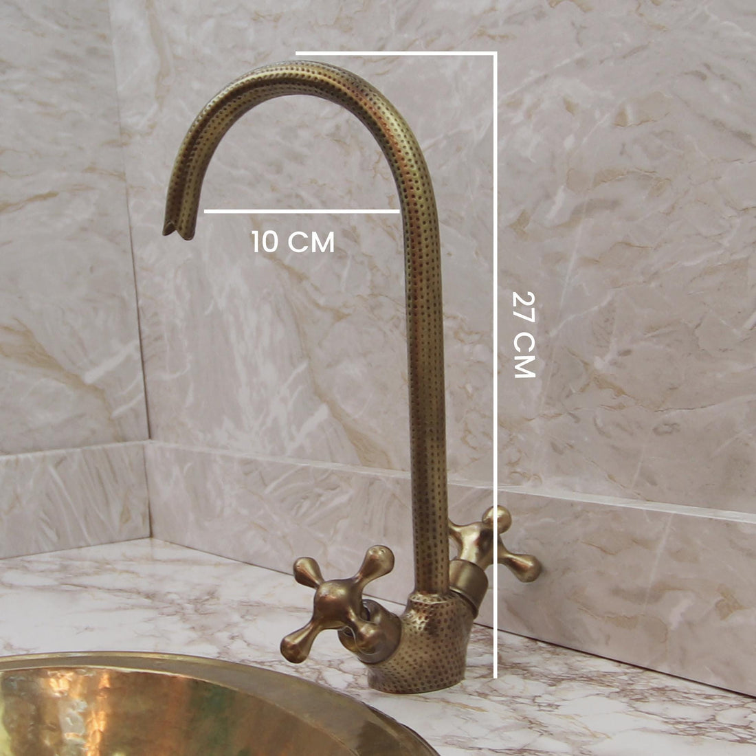Handcrafted Vintage Brass Faucet Tap for Bathroom