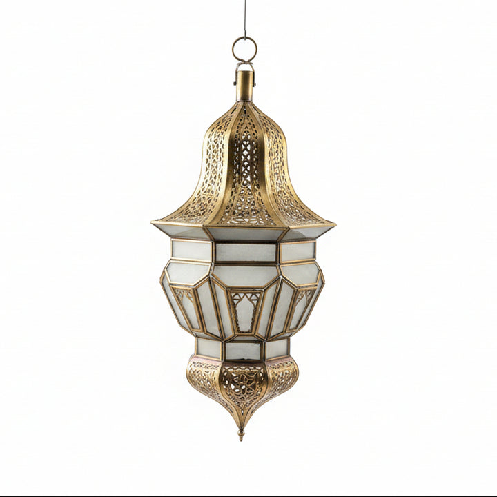 Large Moroccan Glass Hanging Lantern