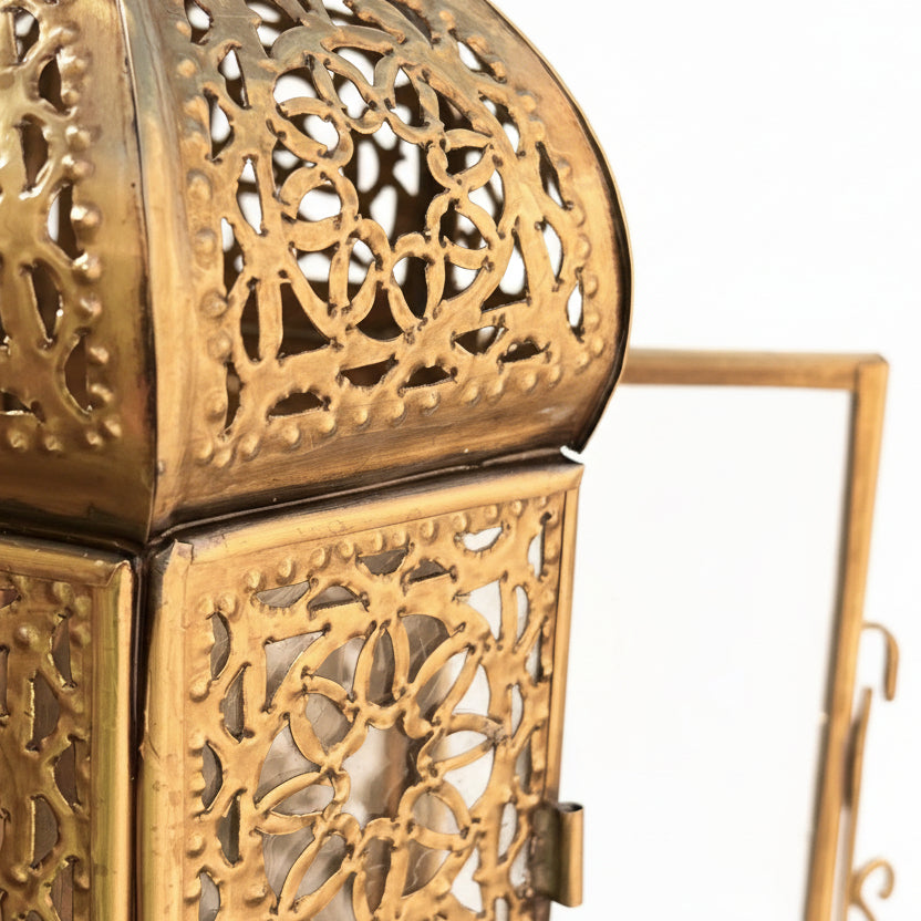 Medium Moroccan Clear Glass Candle Lantern