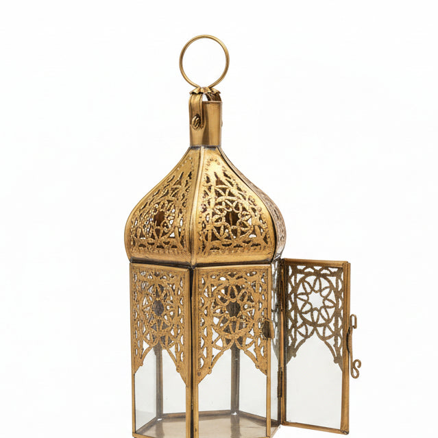 Medium Moroccan Clear Glass Candle Lantern