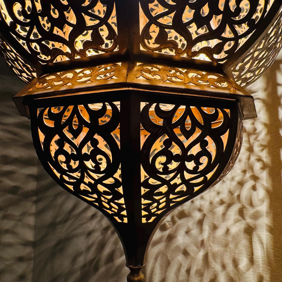 Moroccan Handmade Brass Hanging Lantern – Intricate Moroccan Pendant Lamp