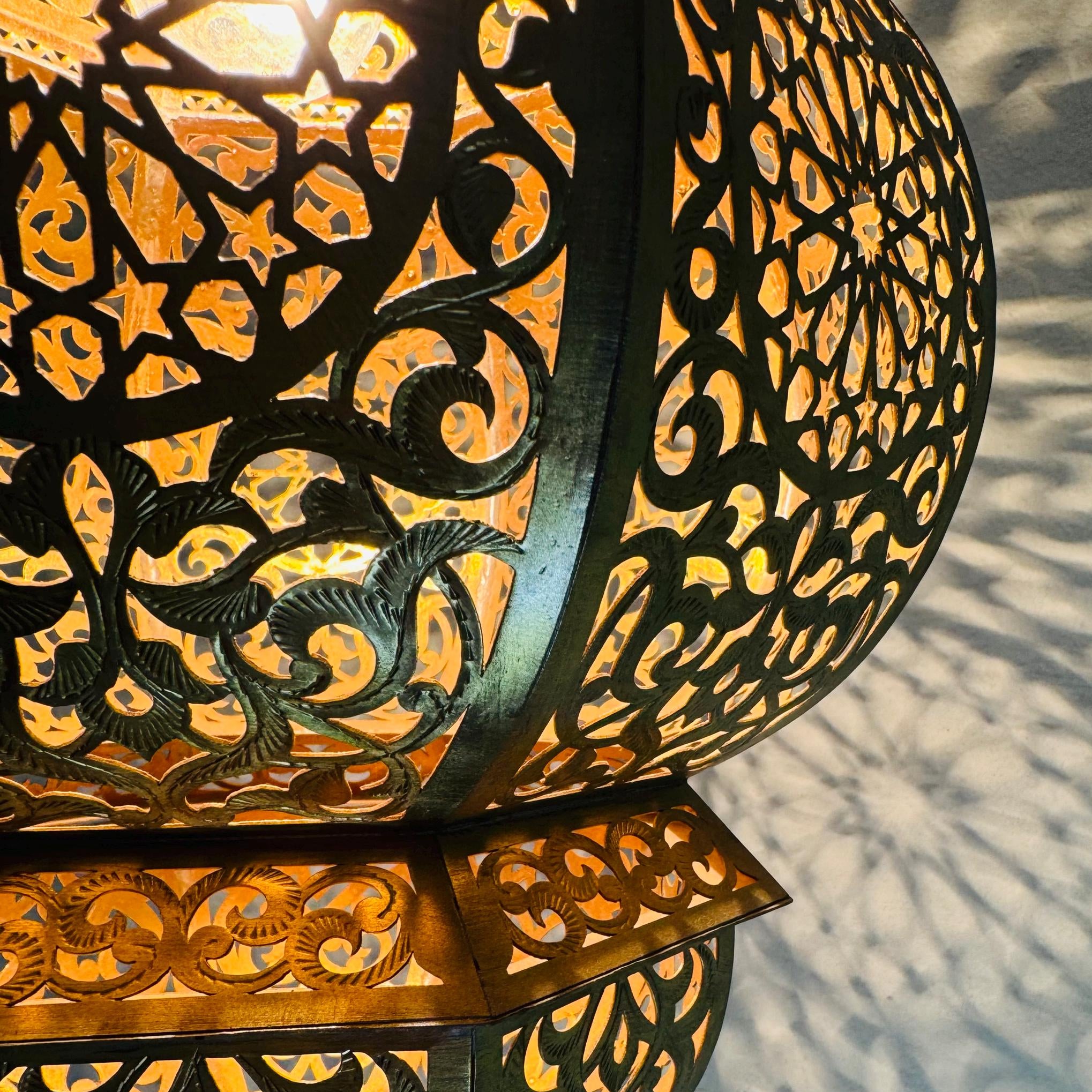 Moroccan Handmade Brass Hanging Lantern – Intricate Moroccan Pendant Lamp