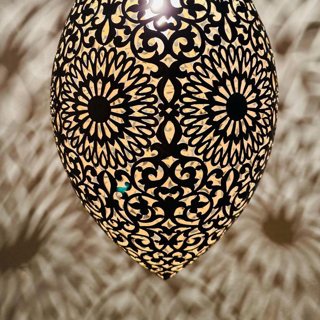 Handmade Brass Pendant Lamp – Ornate Metal Hanging Light Fixture