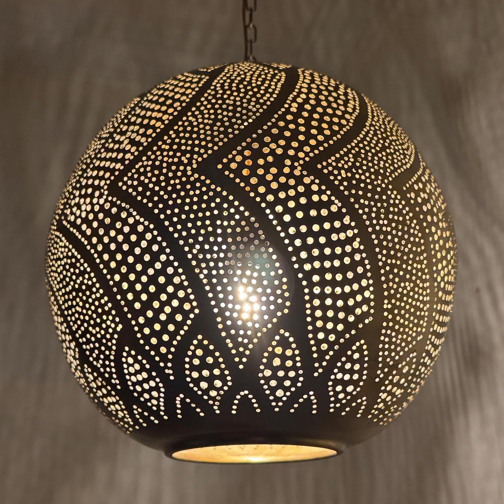 Moroccan Globe Pendant Lamp – Handmade Pierced Metal Hanging Light