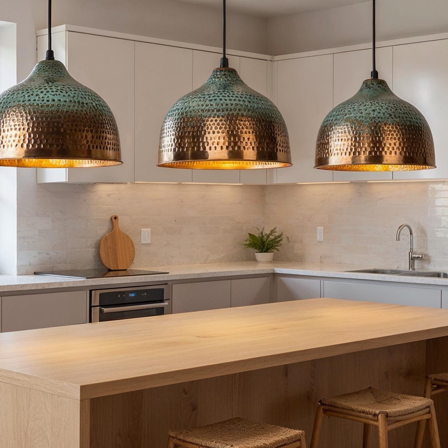 Handcrafted Brass Pendant Lamp – Vintage Moroccan Ceiling Light
