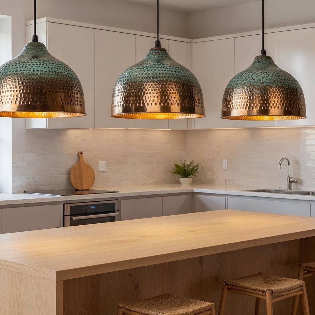 Handcrafted Brass Pendant Lamp – Vintage Moroccan Ceiling Light