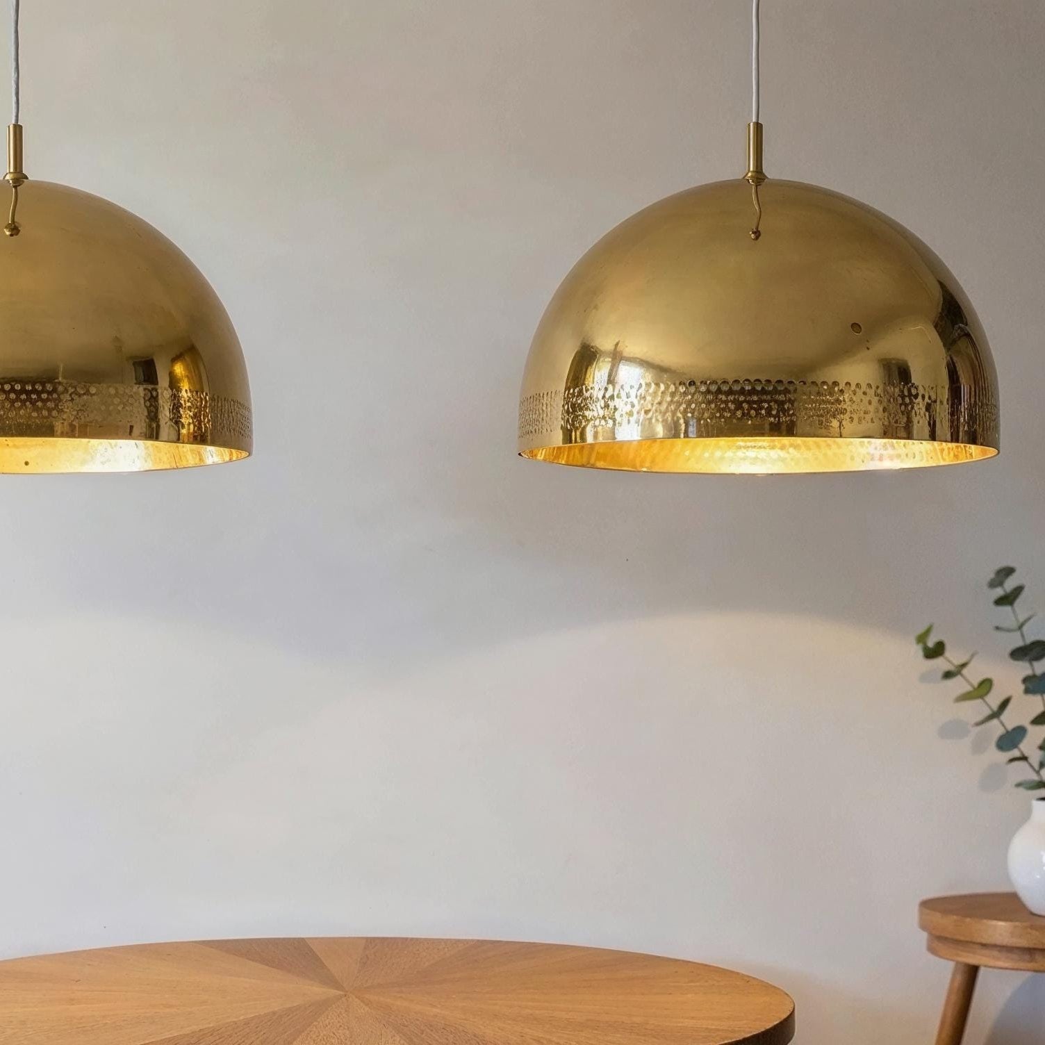 Gold Dome Pendant Lamp – Handmade Minimalist Ceiling Light